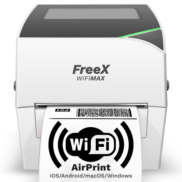 FreeX WiFiMAX AirPrint Thermal Label Printer | Wirelessly print 4x6 labels on iOS, macOS, Android, Windows, and more!